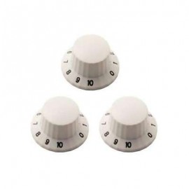 Knob, Plastic, 1/4" Shaft White Right PRS Bell