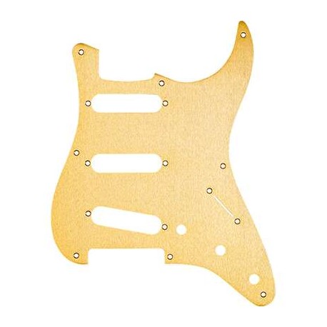 Pickguard Stratocaster S/S/S, 8-Hole Mount Gold Anodized Aluminum 1-Ply 0992143000