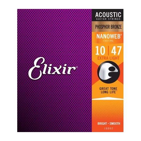 Elixir Phosphor Bronze Acustica (.010-.047) 16002